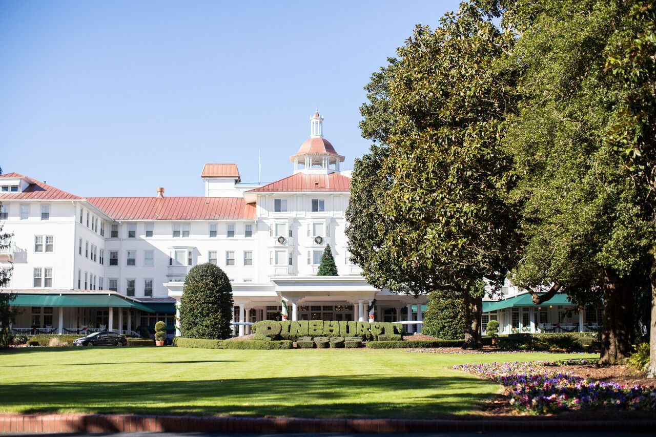 Magnolias and a wide green lawn in Pinehurst, where Peter lives